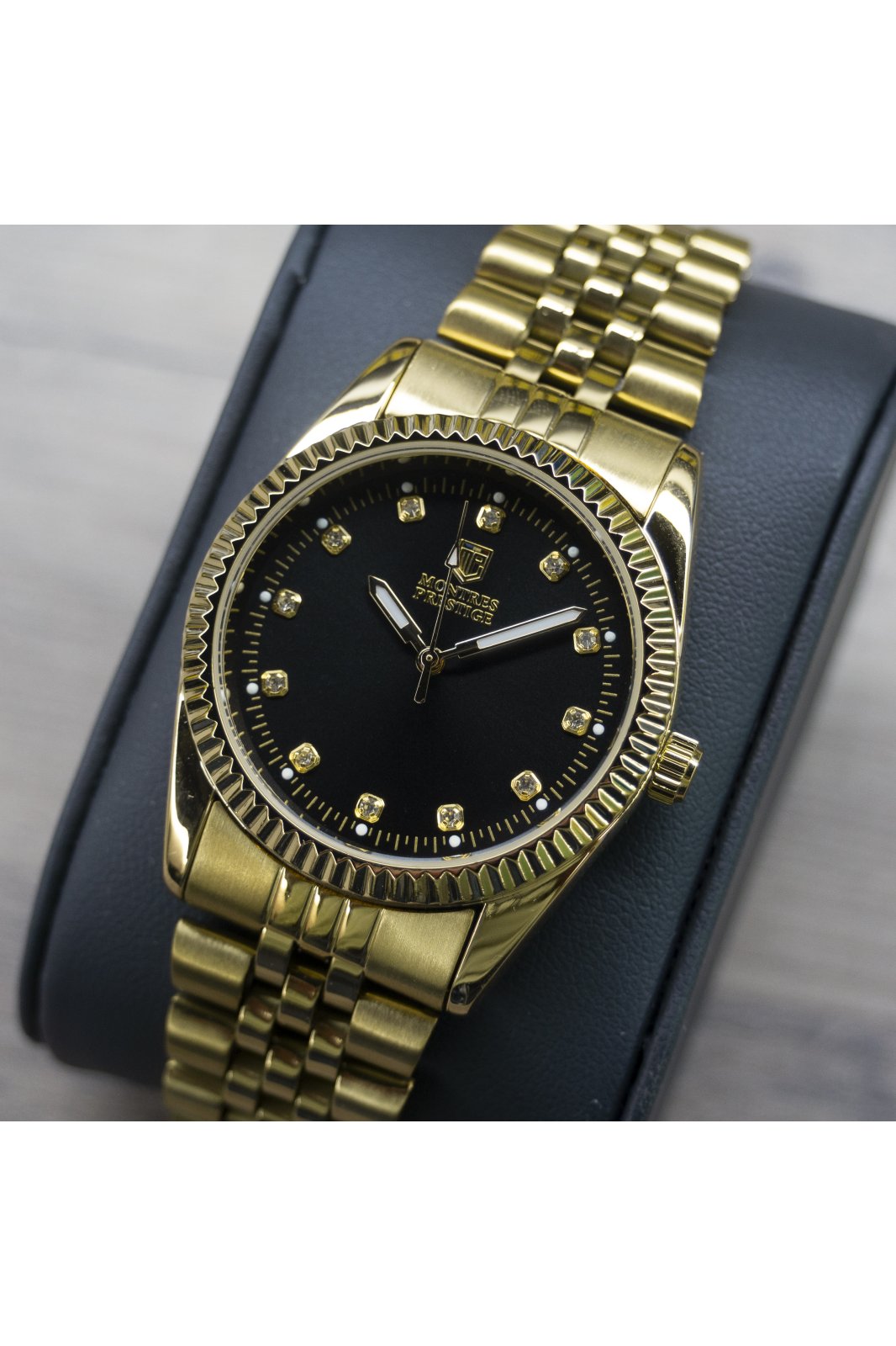 Montres Prestige MPW-0270 Дамски часовник - Кварцов механизъм - с черен циферблат - 38 мм