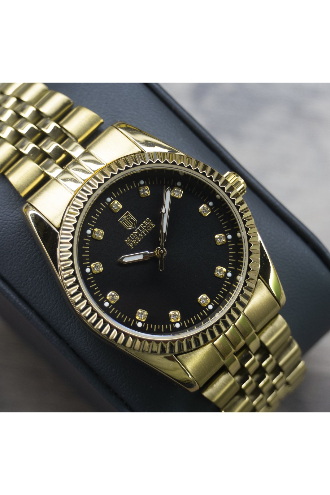 Montres Prestige MPW-0270 Дамски часовник - Кварцов механизъм - с черен циферблат - 38 мм