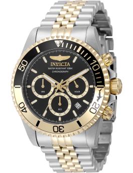 Invicta Pro Diver 49837 Men's Watch - Quartz Movement - Stainless Steel with Black Dial - 43 mm