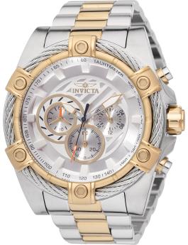 Invicta Bolt 49746 Reloj de Hombre - Movimiento de Cuarzo - Acero Inoxidable con Esfera Plateada - 52 mm