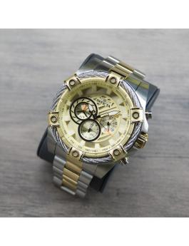 Invicta Bolt 49747 Reloj de Hombre - Movimiento de Cuarzo - Acero Inoxidable con Esfera Dorada - 52 mm
