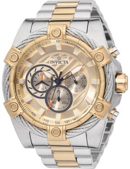 Invicta Bolt 49747 Reloj de Hombre - Movimiento de Cuarzo - Acero Inoxidable con Esfera Dorada - 52 mm