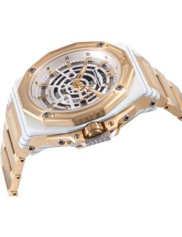 TechnoMarine Carbon Nautic TM-525004 Reloj de Hombre - Movimiento Automático - Fibra de Carbono con Esfera Blanca - 45 mm