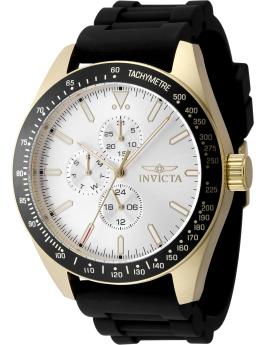 Invicta Aviator 48857 Reloj de Hombre - Movimiento de Cuarzo - Acero Inoxidable con Esfera Plateada - 45 mm