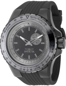 Invicta Aviator 49728 Reloj de Hombre - Movimiento de Cuarzo - Acero Inoxidable con Esfera Negra - 50 mm
