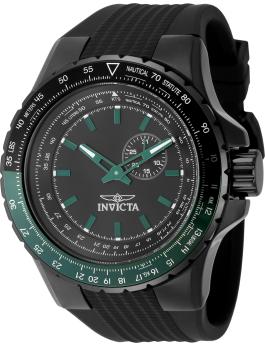 Invicta Aviator 49731 Herrenarmbanduhr - Quartz Uhrwerk - Edelstahl mit Schwarzem Zifferblatt - 50 mm