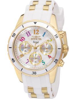 Invicta Angel 49801 Relógio Feminino - Movimento Quartz - Aço Inoxidável com Mostrador Branco - 40 mm