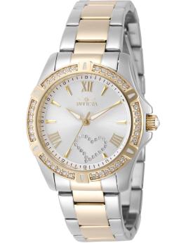 Invicta Angel 49844 Women's Watch - Quartz Movement - Stainless Steel with Silver Dial - 34 mm