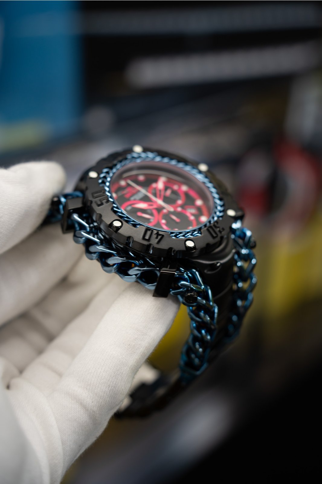 Invicta Gladiator 48611 Reloj de Hombre - Movimiento de Cuarzo - Acero Inoxidable con Esfera Rosa - 58 mm - Edición South Beach