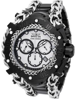 Invicta Gladiator 48612 Reloj de Hombre - Movimiento de Cuarzo - Acero Inoxidable con Esfera Blanca - 58 mm - Edición Panda
