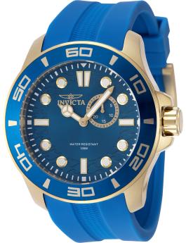 Invicta Pro Diver 49270 Men's Watch - Quartz Movement - Stainless Steel with Blue Dial - 50 mm