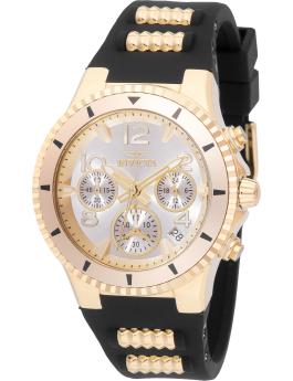 Invicta BLU 49804 Reloj de Mujer - Movimiento de Cuarzo - Acero Inoxidable con Esfera Plateada - 39 mm