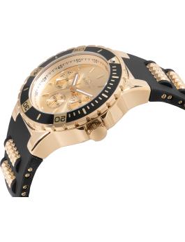 Invicta Aviator 49892 Reloj de Mujer - Movimiento de Cuarzo - Acero Inoxidable con Esfera Dorada - 38 mm