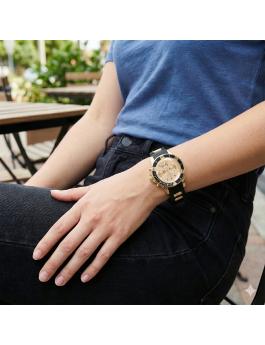 Invicta Aviator 49892 Reloj de Mujer - Movimiento de Cuarzo - Acero Inoxidable con Esfera Dorada - 38 mm
