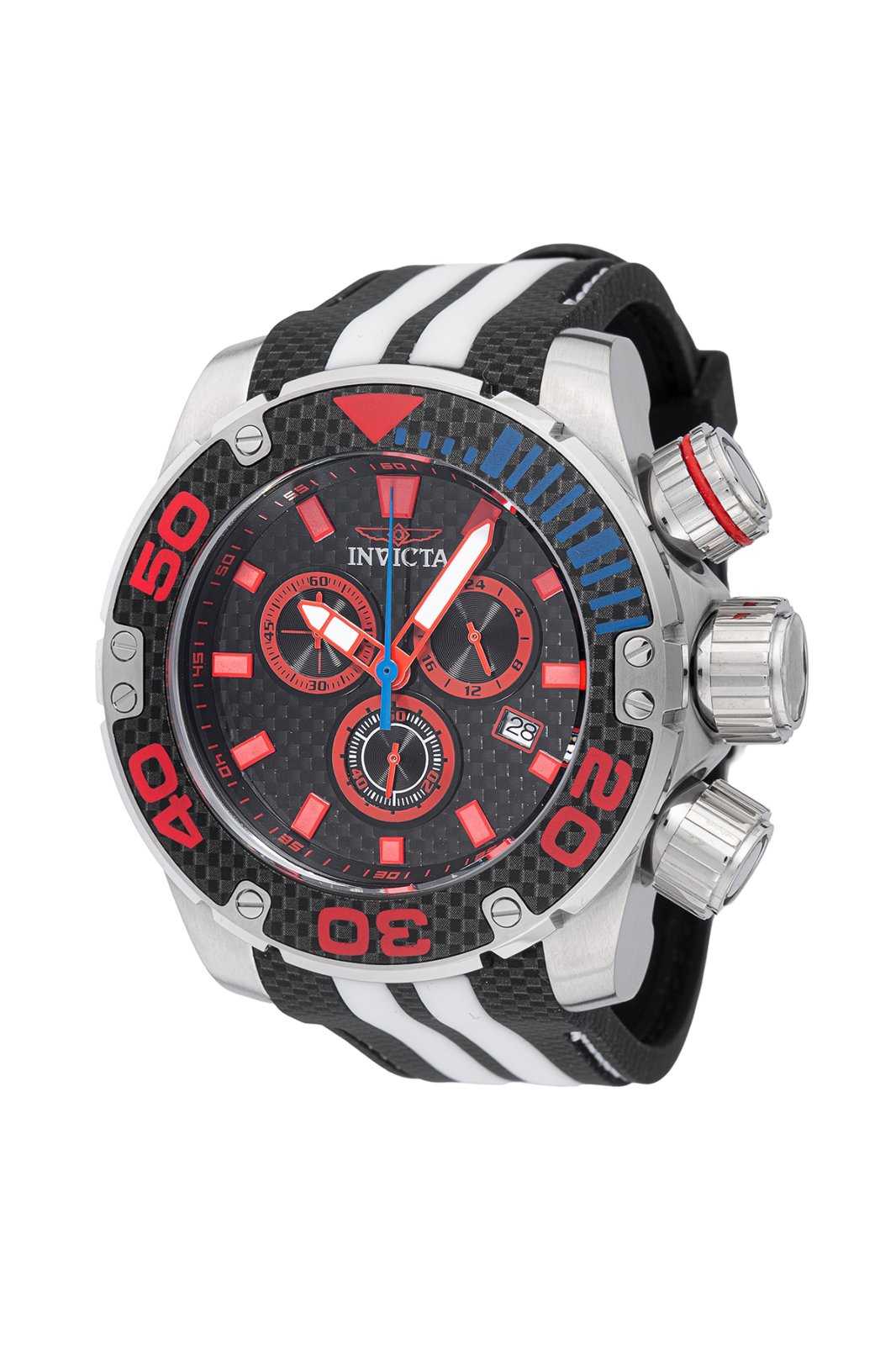 Invicta Sea Hunter 48992 Herrenuhr - Quarzwerk - Edelstahl mit schwarzem Zifferblatt - 52 mm