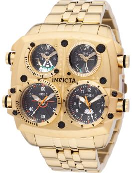 Invicta Aviator - Zulu Time 49604 Herreklokke - Kvartsbevegelse - Rustfritt Stål med Svart Skive - 50 mm