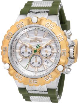 Invicta Subaqua - Poseidon 48554 Orologio da Uomo - Movimento al Quarzo - Acciaio Inossidabile con Quadrante Argento - 55 mm