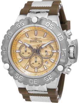 Invicta Subaqua - Poseidon 48559 Orologio da Uomo - Movimento al Quarzo - Acciaio Inossidabile con Quadrante Dorato - 55 mm