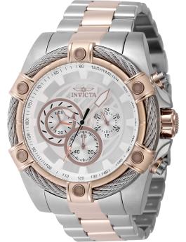 Invicta Bolt 48869 Reloj de Hombre - Movimiento de Cuarzo - Acero Inoxidable con Esfera Plateada - 52 mm