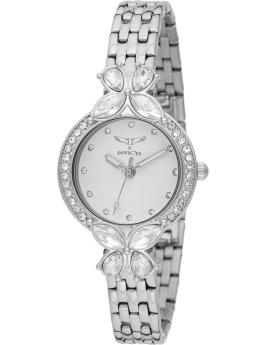 Invicta Wildflower 69101 Orologio da Donna - Movimento al Quarzo - Acciaio Inossidabile con Quadrante Bianco - 30 mm
