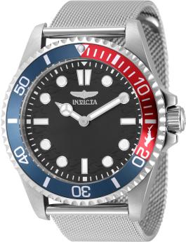 Invicta Pro Diver 49689 Men's Watch - Quartz Movement - Stainless Steel with Black Dial - 43 mm