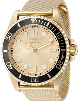 Invicta Pro Diver 49690 Men's Watch - Quartz Movement - Stainless Steel with Gold Dial - 43 mm