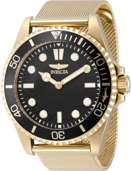 Invicta Pro Diver 49691 Men's Watch - Quartz Movement - Stainless Steel with Black Dial - 43 mm