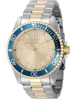 Invicta Pro Diver 49697 Pánske hodinky - Quartz strojček - Nerezová oceľ so zlatým ciferníkom - 43 mm