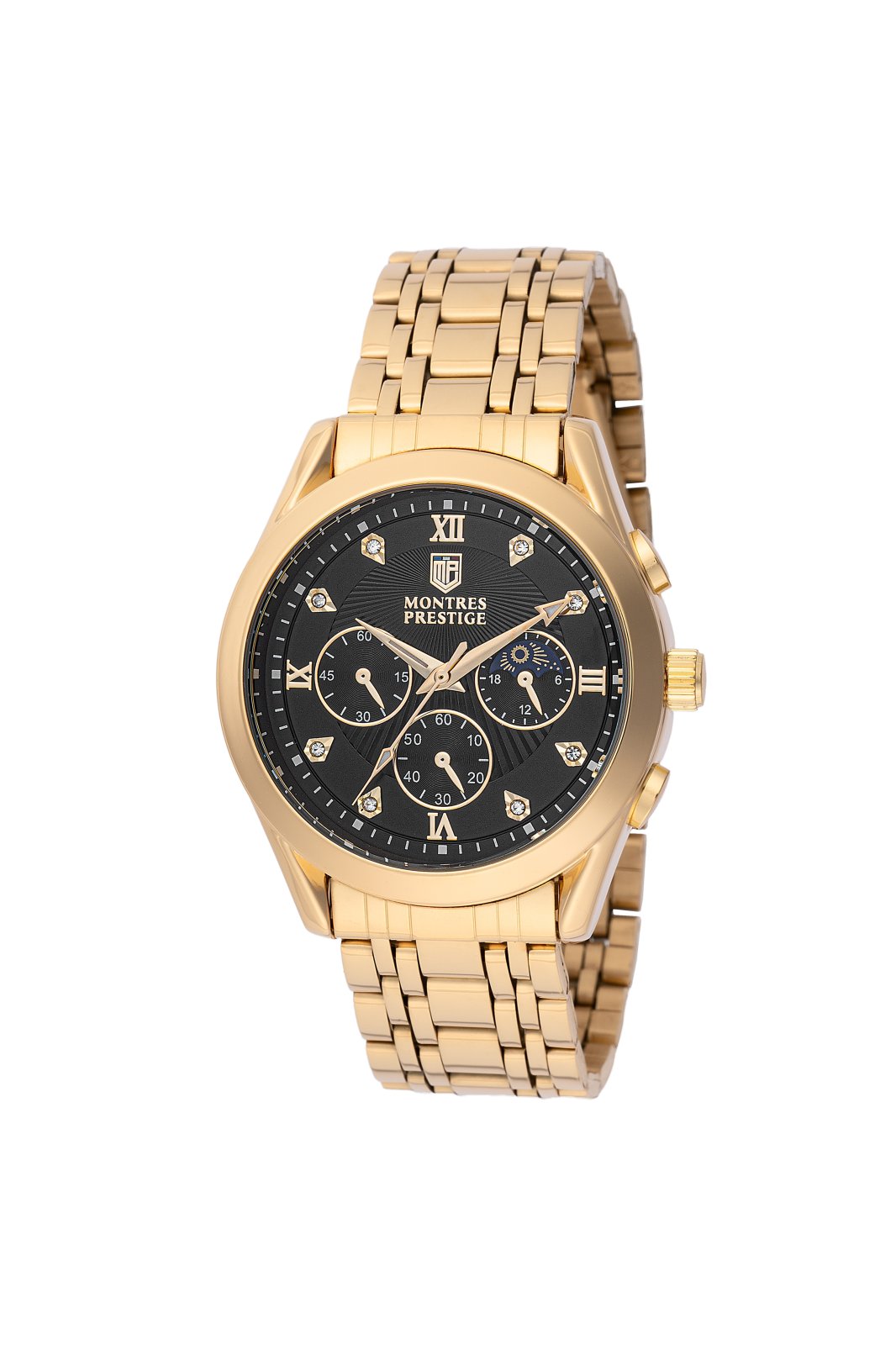 Montres Prestige Classic MPW-0062 Reloj para Hombre - Movimiento de Cuarzo - Metal con Esfera Negra - 40 mm