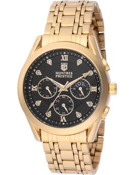 Montres Prestige Classic MPW-0062 Reloj para Hombre - Movimiento de Cuarzo - Metal con Esfera Negra - 40 mm