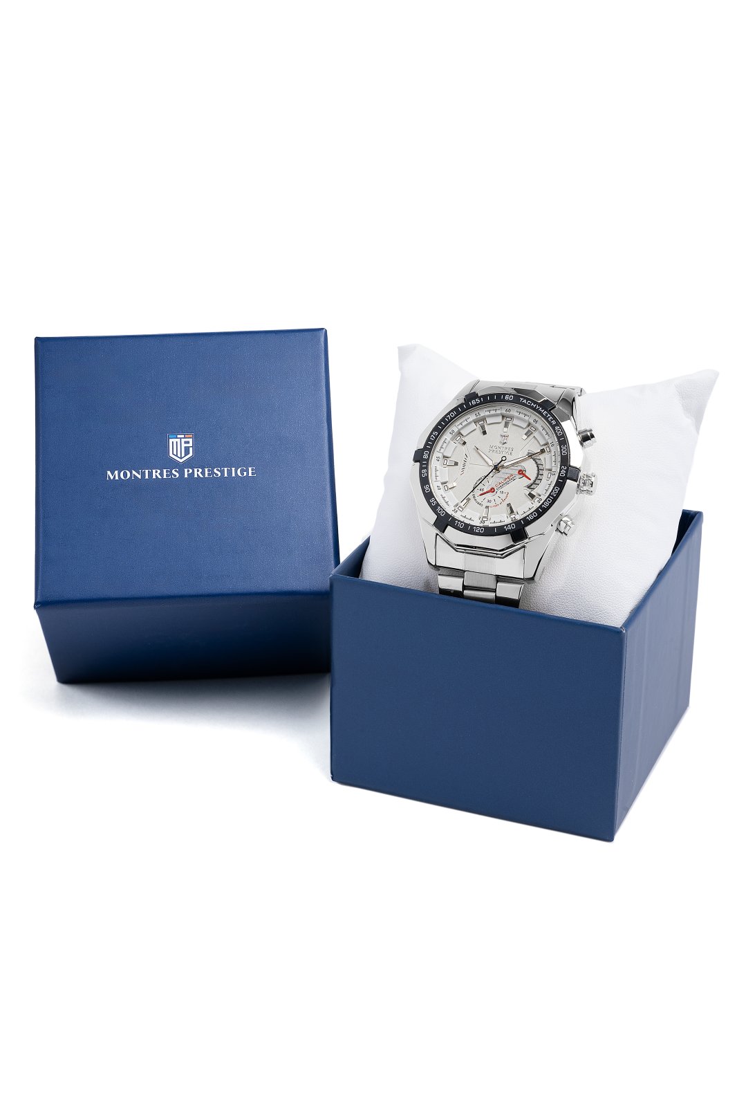 Montres Prestige Classic MPW-0097 Relógio Masculino - Movimento Quartz - Metal com Mostrador Prateado - 46 mm