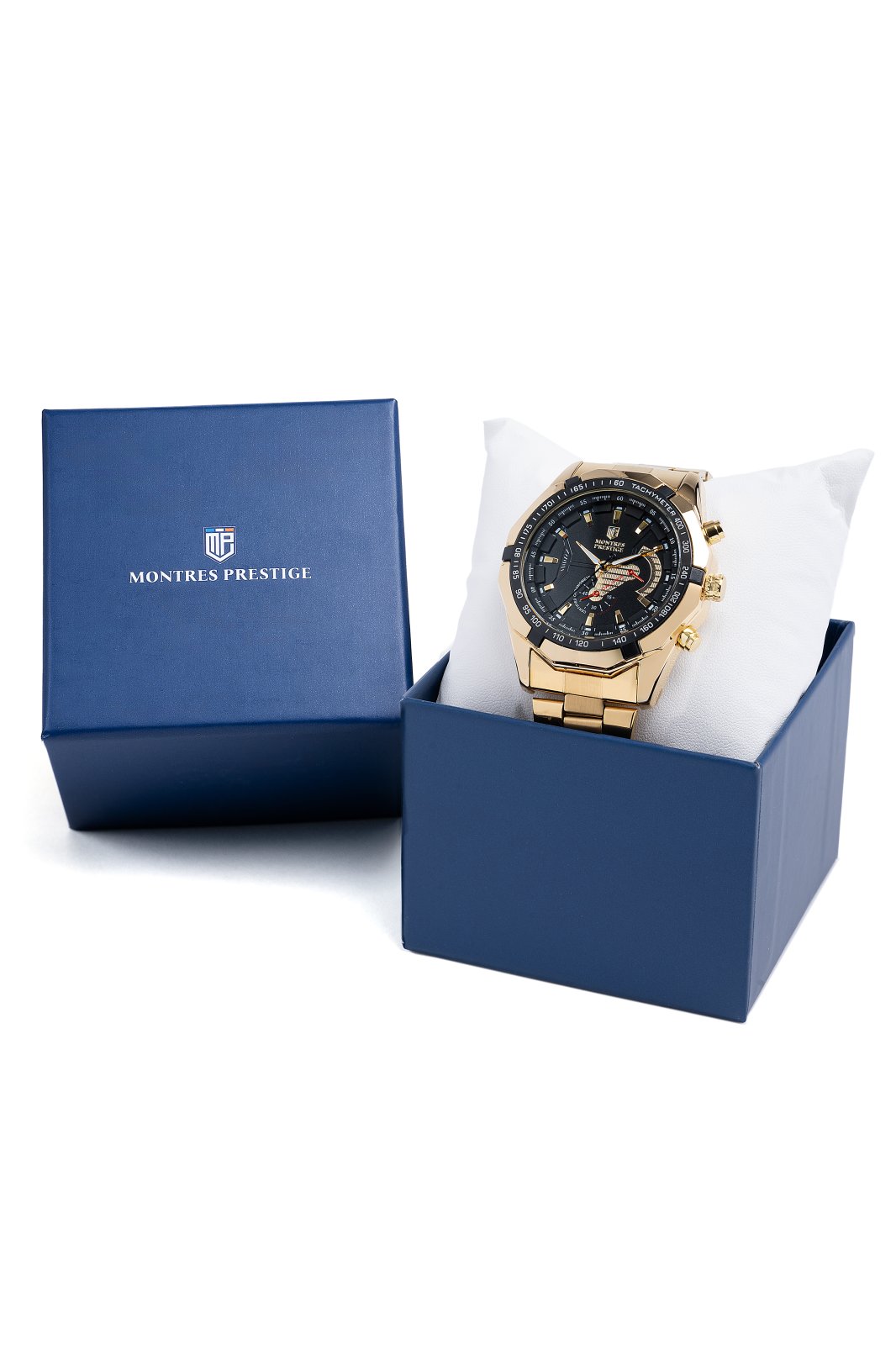 Montres Prestige Classic MPW-0100 Montre Homme - Mouvement Quartz - Métal avec Cadran Noir - 46 mm
