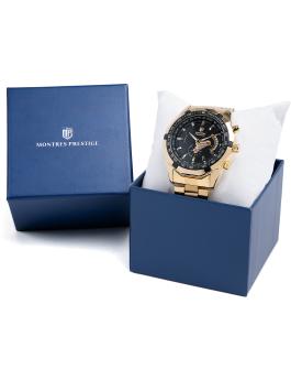 Montres Prestige Classic MPW-0100 Montre Homme - Mouvement Quartz - Métal avec Cadran Noir - 46 mm