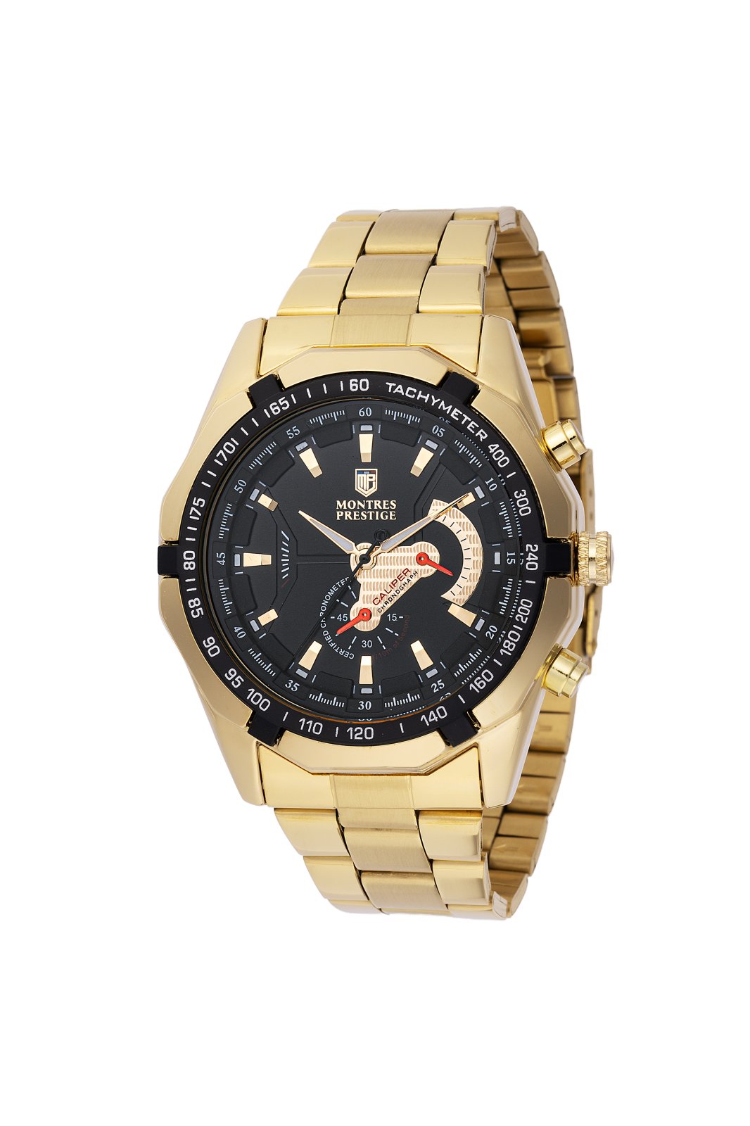 Montres Prestige Classic MPW-0100 Montre Homme - Mouvement Quartz - Métal avec Cadran Noir - 46 mm