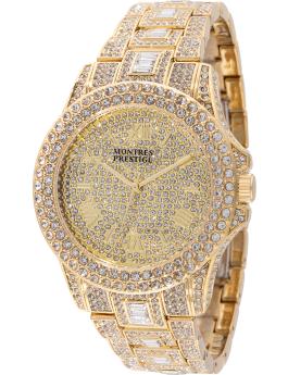 Montres Prestige MPW-0167 Pánské Hodinky - Quartz Hnutí - se Zlatým Ciferníkem - 44 mm