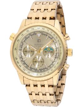 Montres Prestige Classic MPW-0312 Men's Watch - Quartz Movement - Metal with Gold Dial - 43 mm
