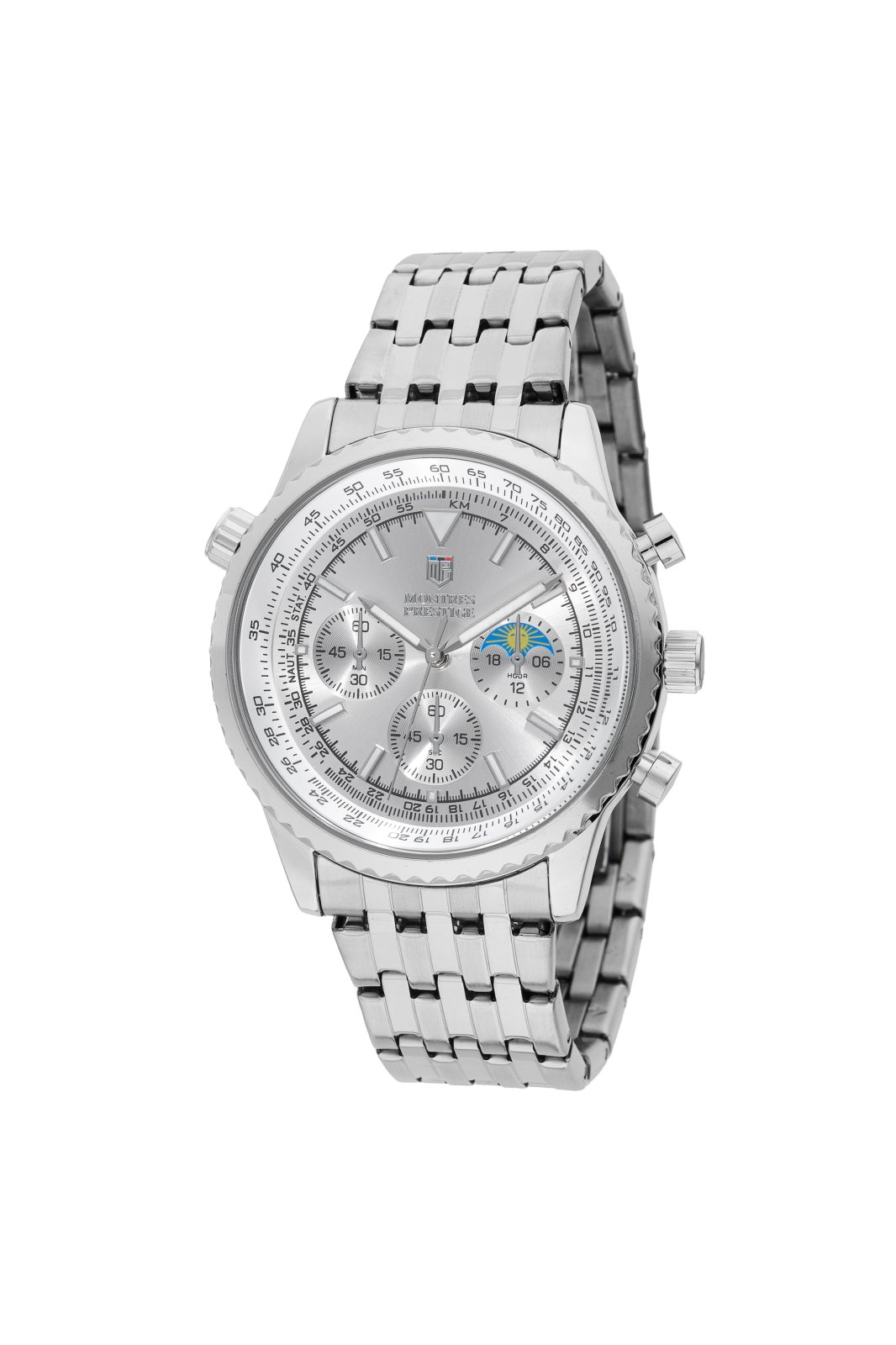 Montres Prestige Classic MPW-0315 Men's Watch - Quartz Movement - Metal with Silver Dial - 43 mm