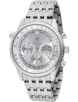 Montres Prestige Classic MPW-0315 Men's Watch - Quartz Movement - Metal with Silver Dial - 43 mm