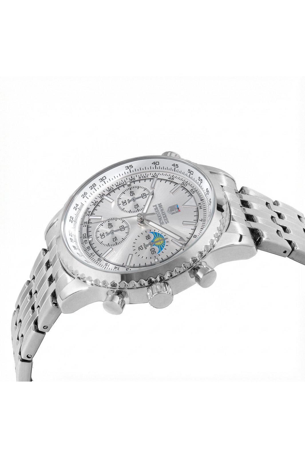 Montres Prestige Classic MPW-0315 Men's Watch - Quartz Movement - Metal with Silver Dial - 43 mm