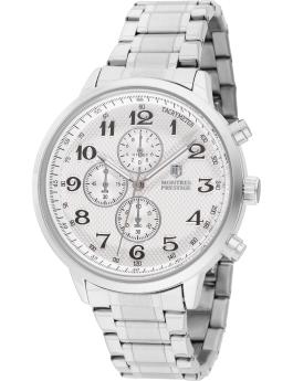 Montres Prestige Classic MPW-0321 Reloj de Hombre - Movimiento de Cuarzo - Metal con Esfera Plateada - 43 mm