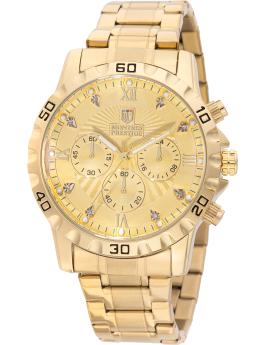 Montres Prestige Classic MPW-0329 Reloj de Hombre - Movimiento de Cuarzo - Metal con Esfera Dorada - 44 mm
