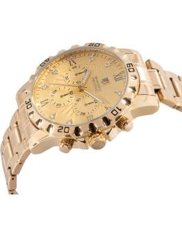 Montres Prestige Classic MPW-0329 Montre Homme - Mouvement Quartz - Métal avec Cadran Doré - 44 mm