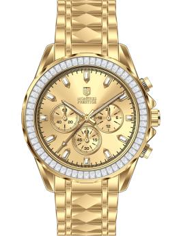 Montres Prestige Classic MPW-0333 Reloj de Hombre - Movimiento de Cuarzo - Metal con Esfera Dorada - 44 mm
