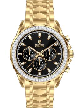 Montres Prestige Classic MPW-0335 Reloj de Hombre - Movimiento de Cuarzo - Metal con Esfera Negra - 44 mm