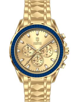Montres Prestige Classic MPW-0337 Reloj de Hombre - Movimiento de Cuarzo - Metal con Esfera Dorada - 44 mm