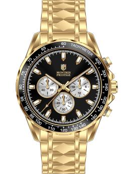 Montres Prestige Classic MPW-0352 Reloj de Hombre - Movimiento de Cuarzo - Metal con Esfera Negra - 44 mm