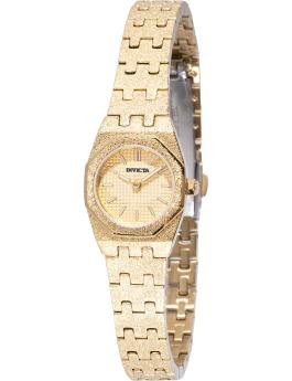 Invicta Mini 49871 Damenarmbanduhr - Quartz Bewegung - Edelstahl mit Goldenem Zifferblatt - 19 mm