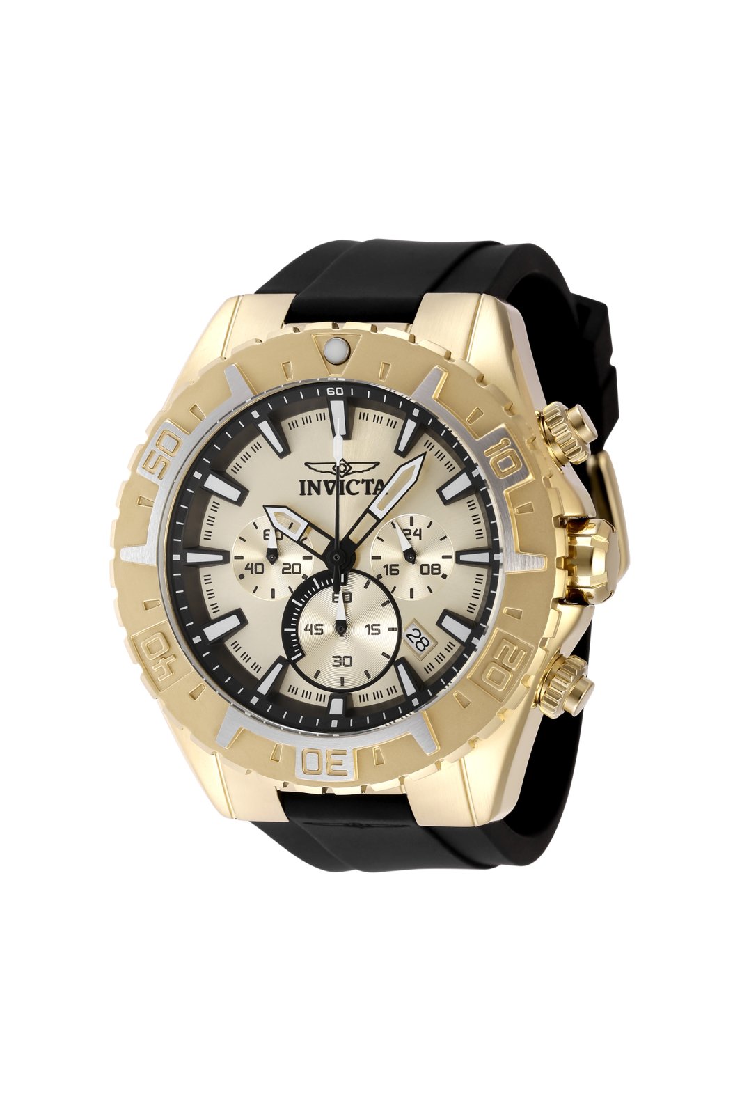 Invicta Aviator 49222 Men's Watch - Quartz Movement - Stainless Steel with Gold Dial - 49 mm