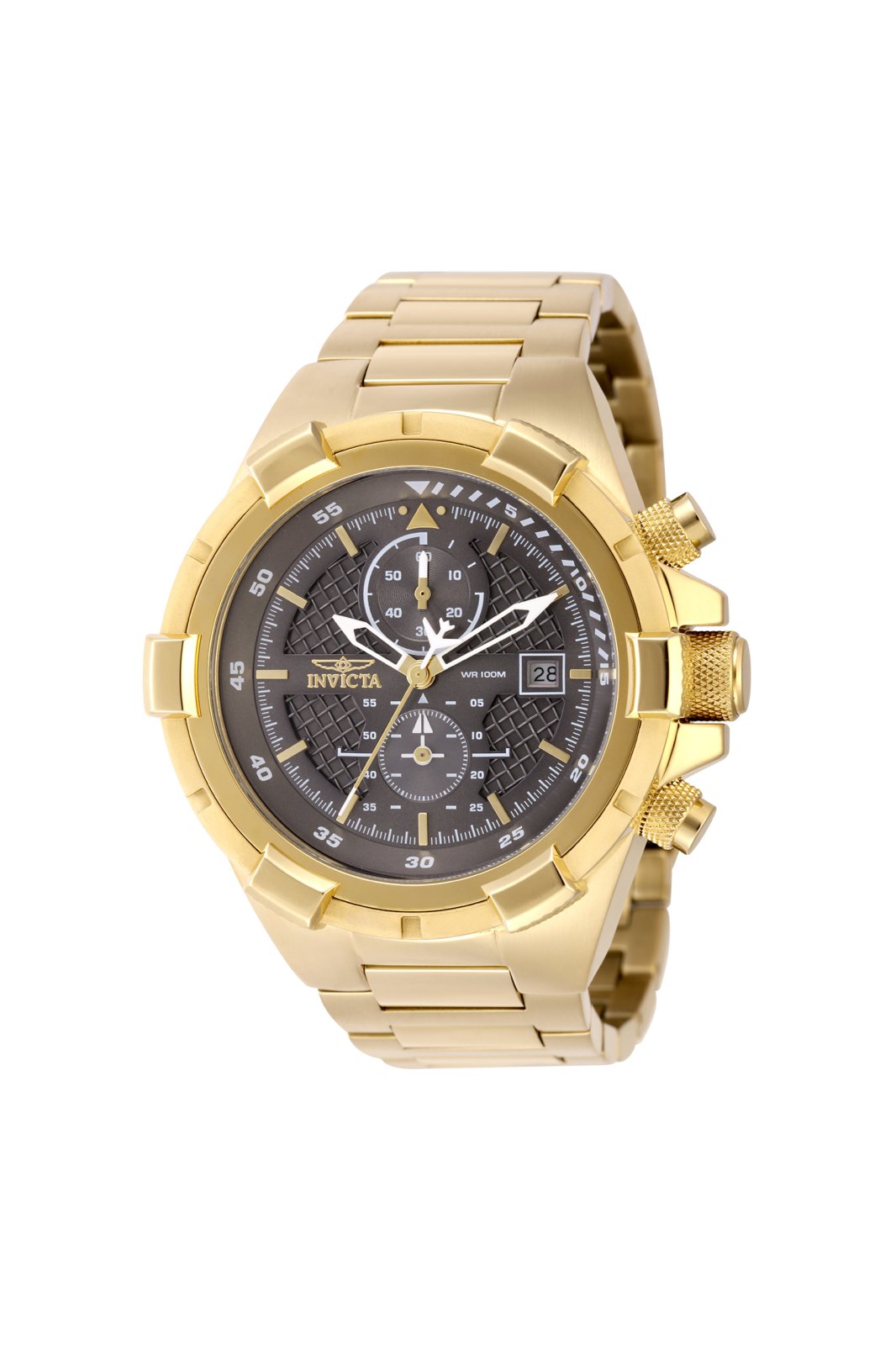 Invicta Aviator 49254 Herrenuhr - Quarzwerk - Edelstahl mit grauem Zifferblatt - 50 mm