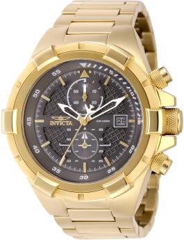 Invicta Aviator 49254 Reloj para Hombre - Movimiento de Cuarzo - Acero Inoxidable con Esfera Gris - 50 mm